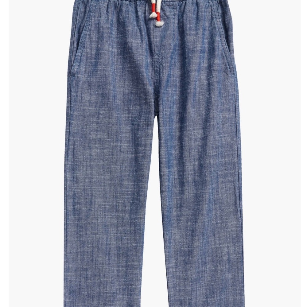 Mini Boden‎ Chambray Blue Smart Pull-On Pants Elastic Waist Boys Size 5 years